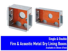 NIGLON 1 GANG 2 GANG 35MM 47MM FIRE AND ACOUSTIC METAL DRY LINING BOXES