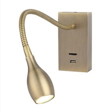 Image of Meanyee Wall Mount Reading Light Gooseneck Bedside Lamp With Switch/USB Charge