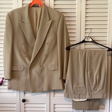 Men's Zeidler & Zeidler Double-breasted Tan Suit 44R