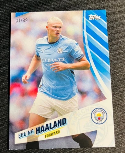 Erling Haaland 2023-24 Topps Blue Moon Manchester City Blue /99 #24