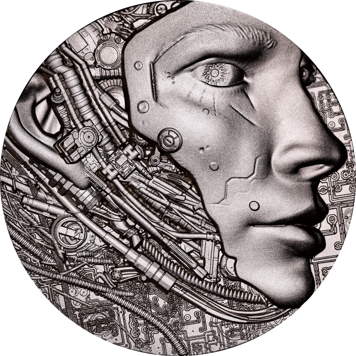 2024 Cameroon Experience the Future with AI 2 oz Silver Antiqued Coin