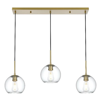 Living District Baxter 36'' Pendant Clear Shade In Satin Gold