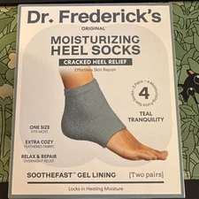 Dr. Frederick's Moisturizing Heel Socks new in box 2 pairs 