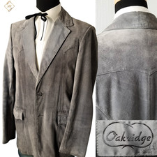 Oakridge Suede Western Yoke Men Blazer 44R Sport Coat Jacket Cowboy Rockabilly