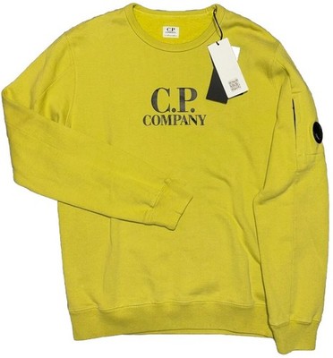 C.P. Company Kids Crew Neck Sweatshirt Size 14 Years Yellow Fleece Jumper NEW