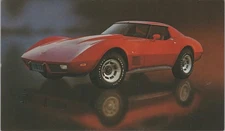 1977 Chevrolet Corvette Sports Car Vintage Lithograph Postcard