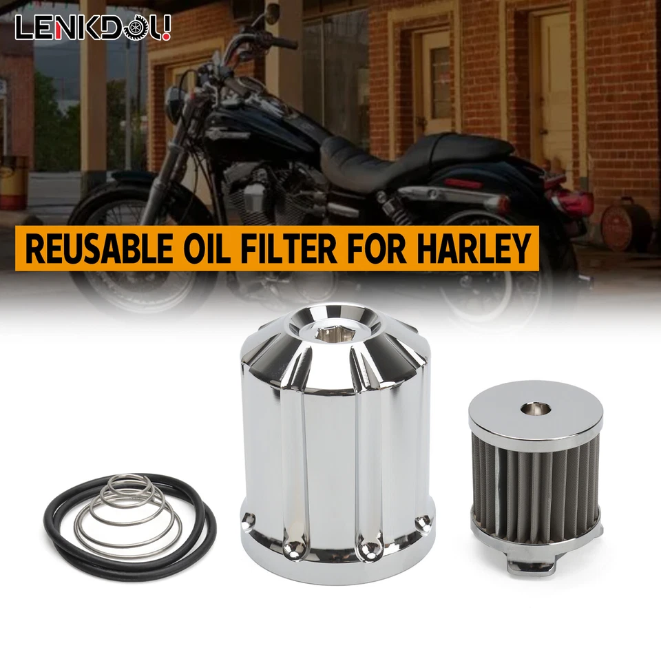 Replacement Reusable Oil Filter W/ Cartidge Fitting for Harley Touring Sportster - Image 3 of 4