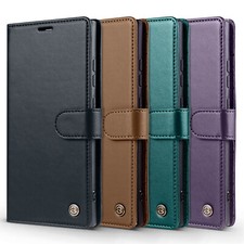 For Samsung S24 Ultra S23 S22 S21 S20FE Magnetic Leather Wallet Case Stand Cover