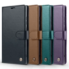 For Samsung S24 Ultra S23 S22 S21 S20FE Magnetic Leather Wallet Case Stand Cover