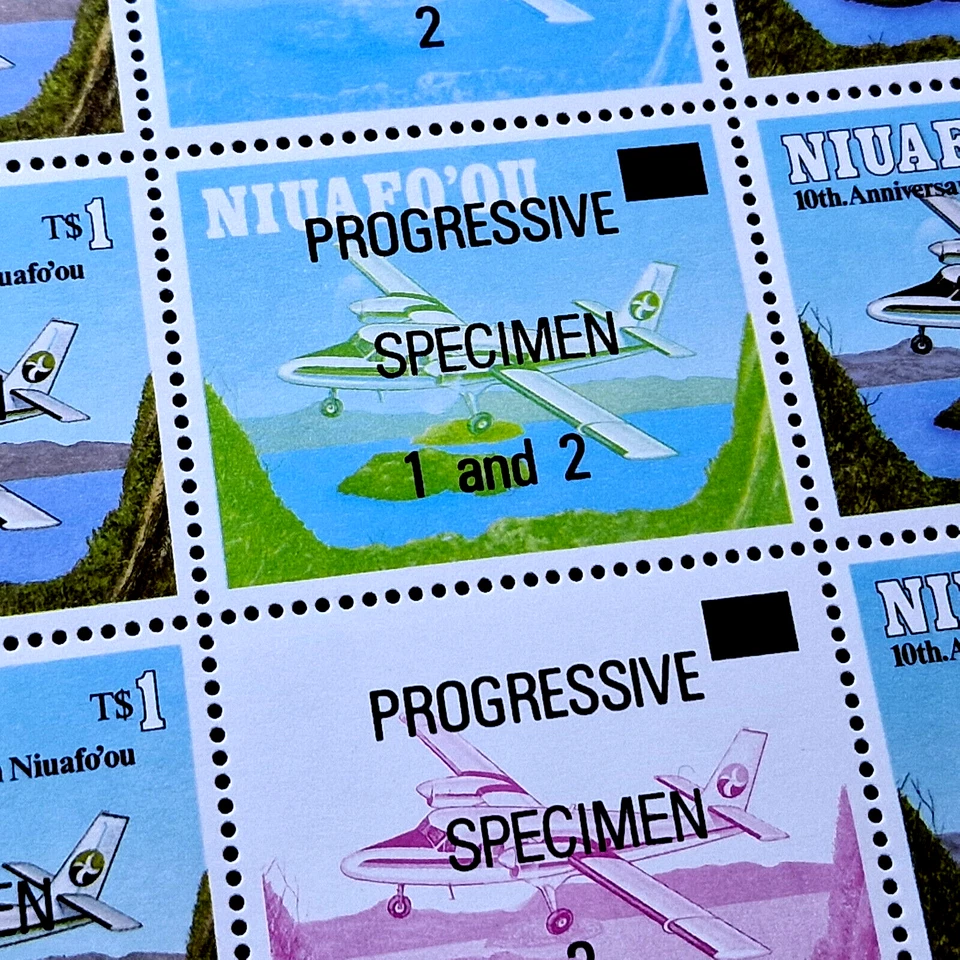 Niuafo'ou 1993 - ESPECIMEN PROGRESIVO - PRUEBA DE COLOR - MNH - Hoja de 15 estampillas Foto 4 de 4
