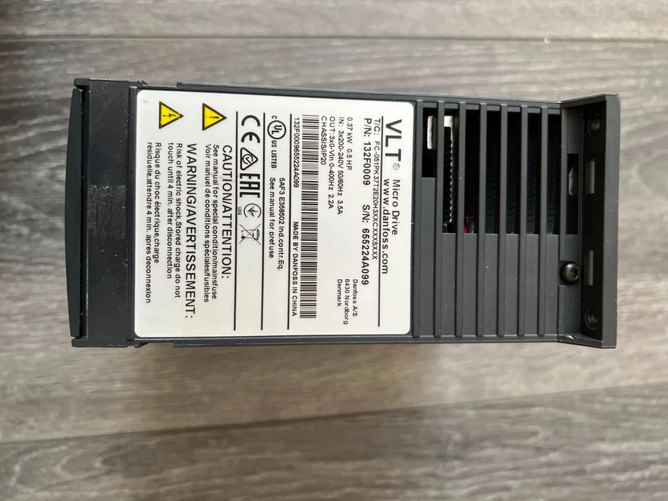 Danfoss 132F0009 VFD Micro Drive 220V 1/2HP - Image 2 of 2