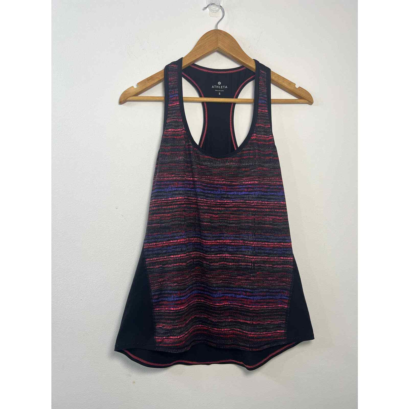 Athleta Black Rainbow Pattern Racerback Tank Top … - image 1