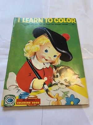 vintage 1954 i learn to color by treasure book