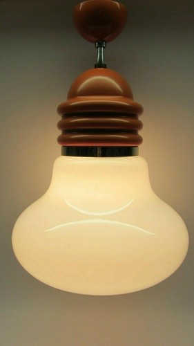 Artemide Arianna Decken Lampe Vintage Opal Glas Kugel bulb lamp 70er J - Bild 12 von 12