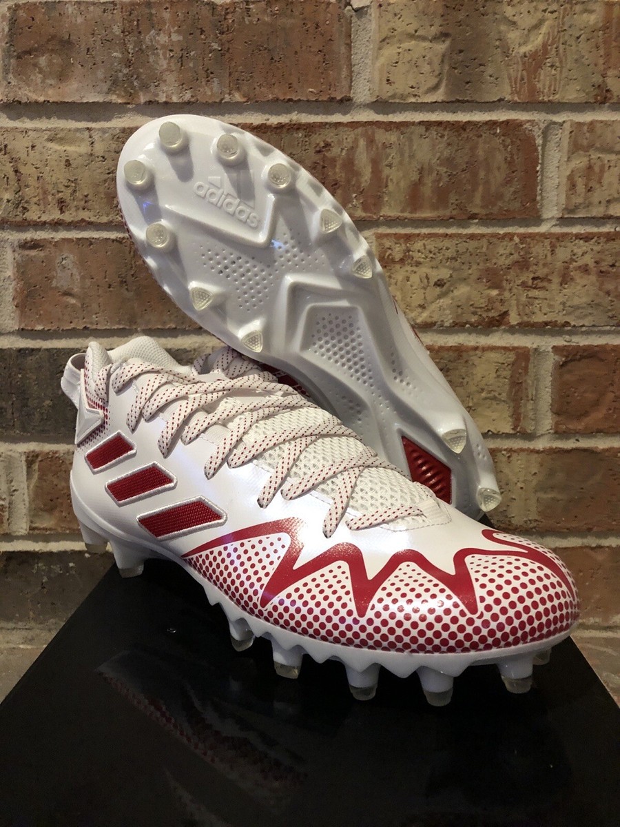 New 10.5 Adidas Football Cleats Mens White Red Freak 22 Team 