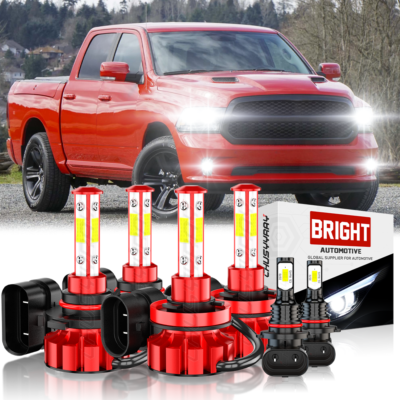 #ad For Dodge Ram 1500 2500 3500 2009 2018 LED Headlight Bulbs Fog Light Kit $38.99