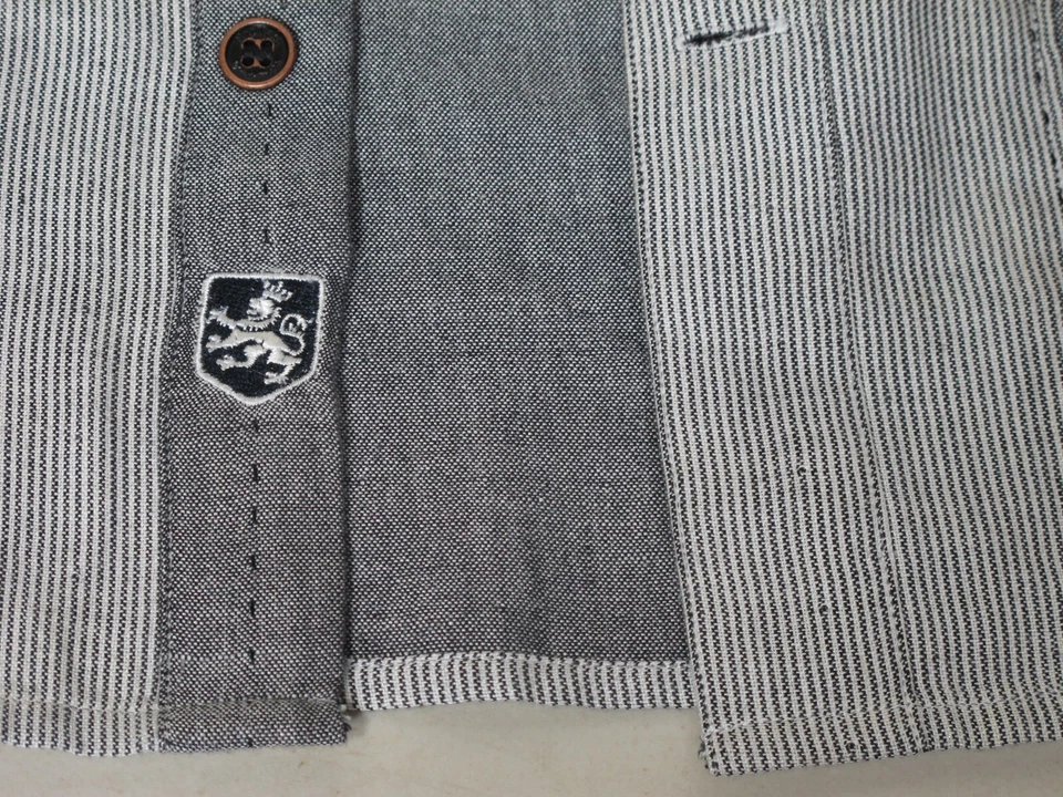 Camisa Nat Nast Luxury Original Manga Corta M Gris Rayas Seda Algodón Foto 4 de 4