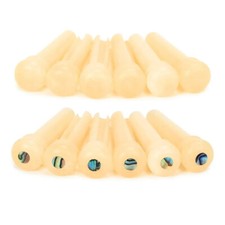 6pcs Acoustic Guitar Unbleached Vintage Real Bone Bridge Pins Shell Dot