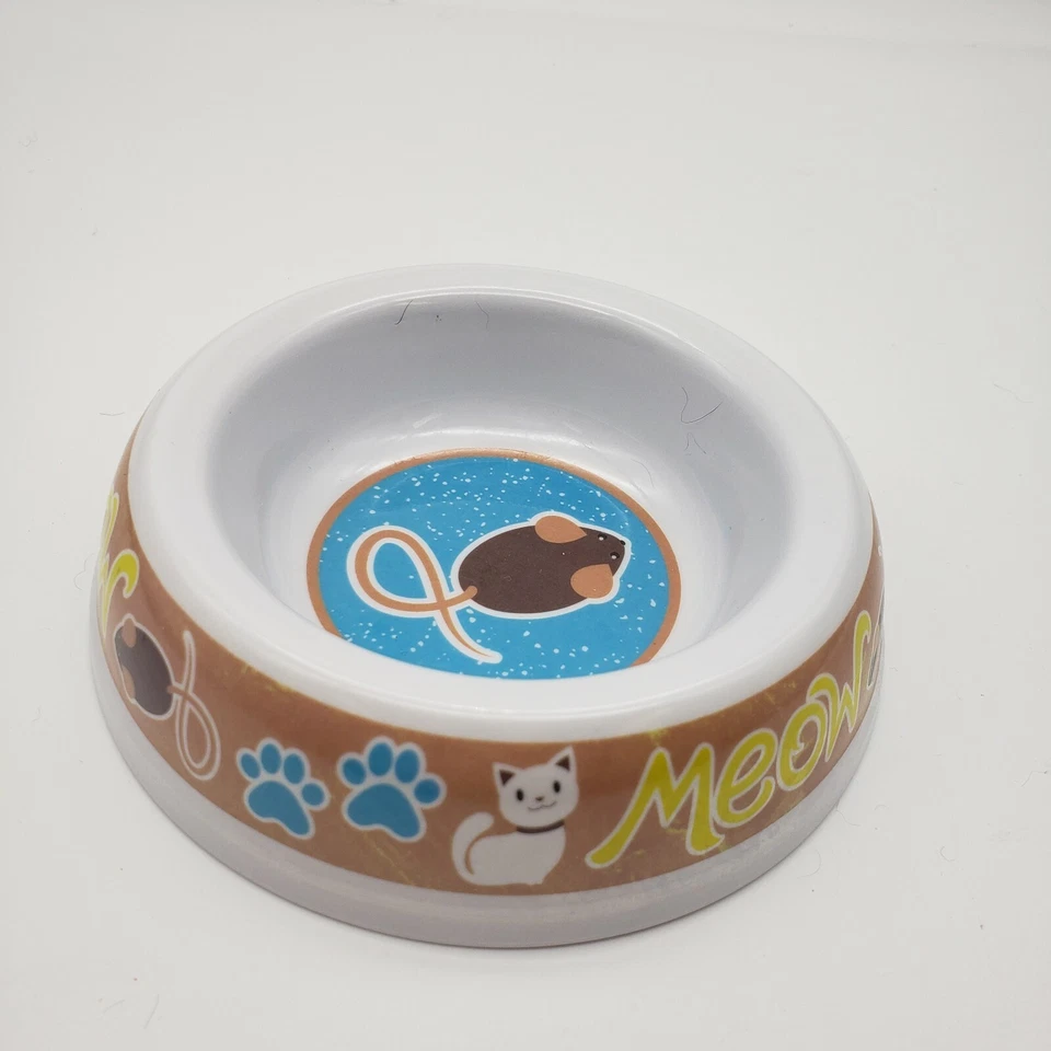 tigela de gato com desenho de mouse em plástico inferior 1" diâmetro profundo ponta a ponta 4,5" - Imagem 4 de 4