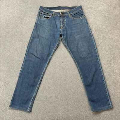 Carhartt Jeans Erwachsene 33x28 Blau Denim Carpenter Distressed Workwear Hose Herren*
