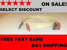 2 LEAD WIRES FOR RICHMAR ELECTROTHERAPY UNITS, dual sheathed banana to dual pins