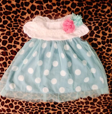 Infant Baby Girl Tulle Dress Mint Green & Polka Dots 6 month NWOT | eBay