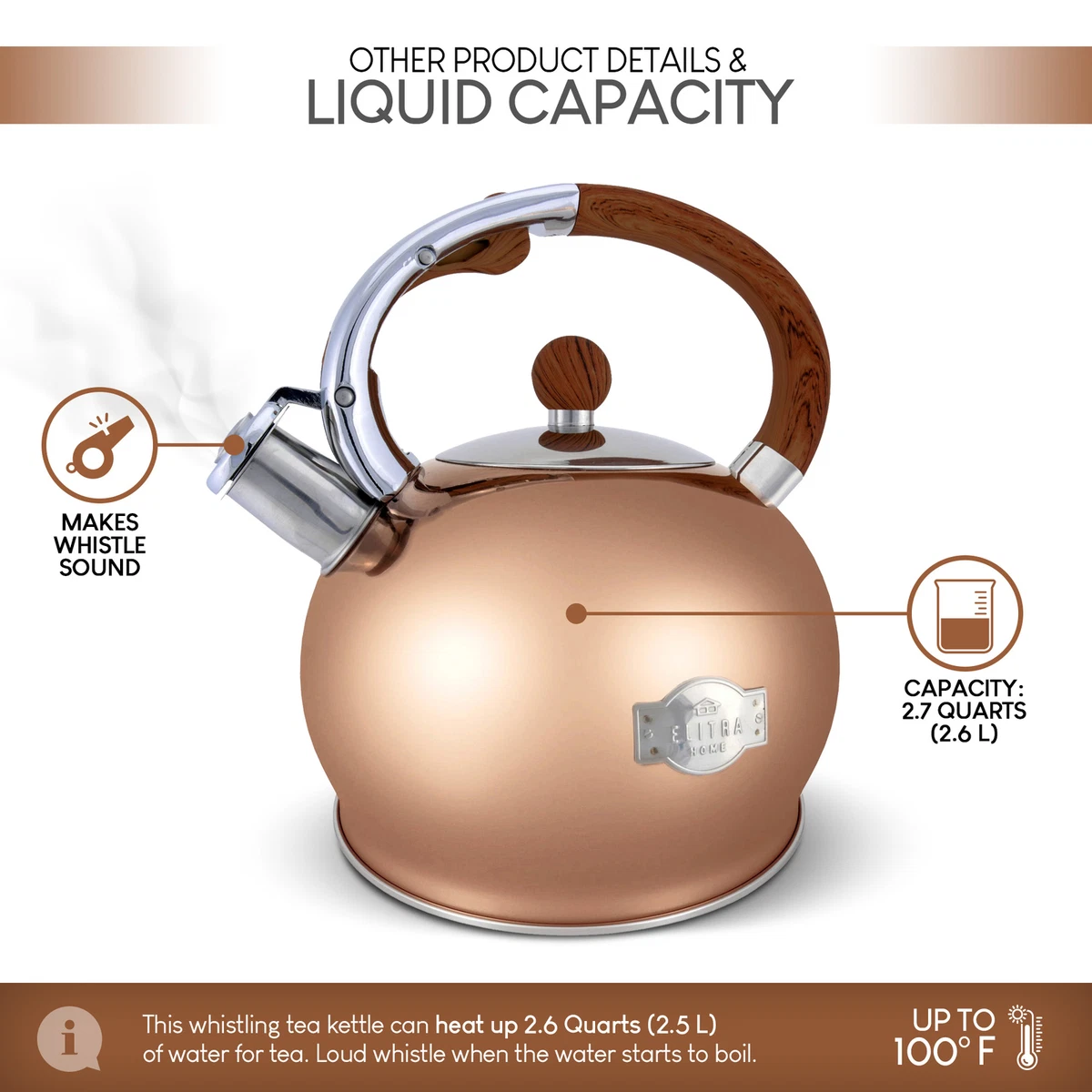 Stainless Steel Whistling Tea Kettle for Home, Office, Kitchenware