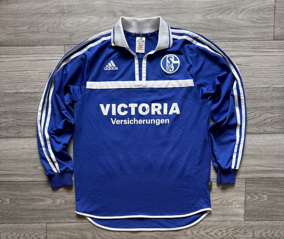 Schalke 04 2001/02 #22 Agali Football Jersey Shirt Long Sleeve