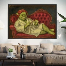 Renaissance Fiona Print, Funny Bathroom Wall Art, Gift Idea, Funny Meme Art