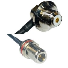 RFC195 UHF Female Angle Bulk to N FEMALE BULKHEAD Coax RF Cable USA-Ship Lot