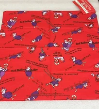 Red Hat Society Red Purple Bandana Whimsical Red Hat Ladies Scarf New Old Stock