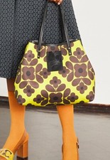 Orla Kiely Flower Tile Carrymore Tote In Chartreuse