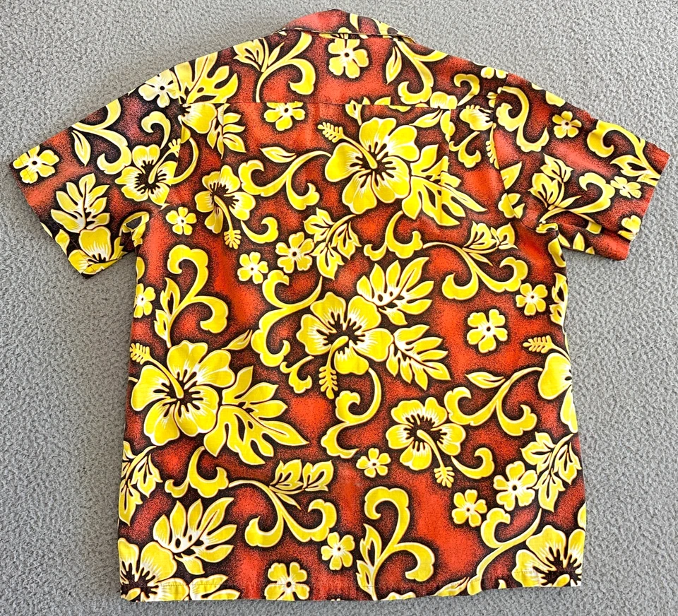 Camisa hawaiana vintage azul líquido para hombre grande azul estampado por todas partes Foto 2 de 4