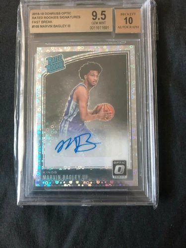 2018-19 Donruss Optic Rated Rookies Signatures Marvin Bagley III 9.5
