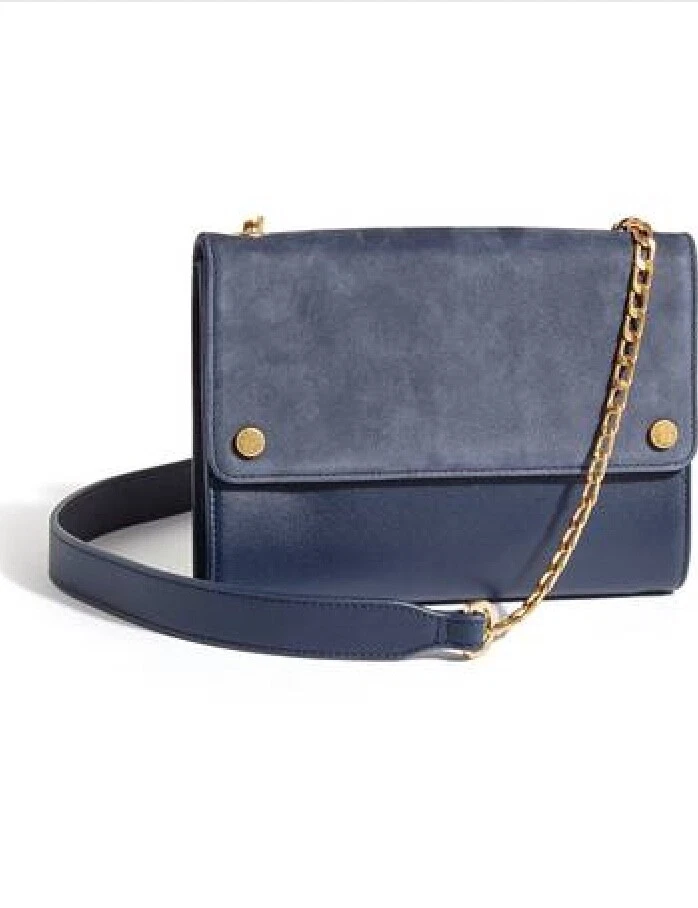 Jigsaw Lina Crossbody Leather Micro Handbag Clutch Navy