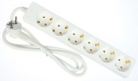 Schuko Mehrfachsteckdose Steckdosenleiste 6-Fach Weiss 1,4 M Stromverteiler