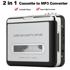 Cassette Tape Player Portable Converter Recorder Convert Tapes to Digital MP3