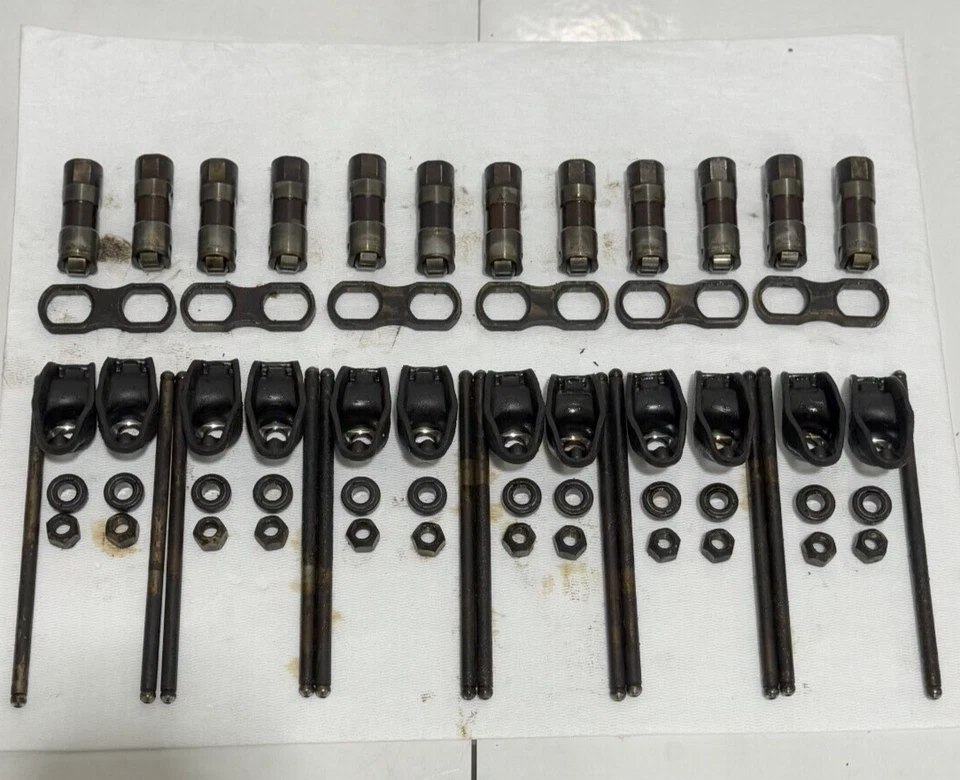 1987-1999 Chevrolet GMC V6 262 4.3L Rocker Arms / Nuts / Pushrods - Used OEM - Image 2 of 4