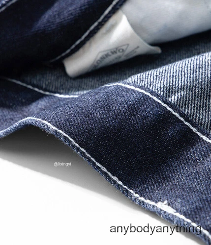 Men Primary Denim Jeans Railroad Stripe Worker Pants Straight Leg Cargo Trousers - Picture 15 of 26