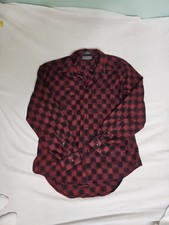 VTG Levi s Sutter Creek Portugal Red Black Checkered Flannel Shirt L EUC