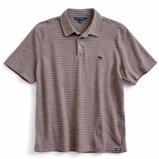 Simply Southern Mens XL Polo Shirt Pale Plum Striped Short Sleeve Dog Logo Knit