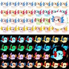 32Pcs Luminous Mini Resin Axolotl, Miniature Axolotl Figurines, Glow in The D...