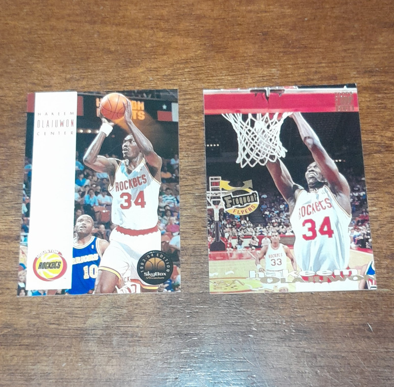 SkyBox Hakeem Olajuwon Houston Rockets NBA Card Lot - #81 & #348 - 2 Cards