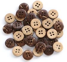 200 PCS Coconut Shell Buttons 13/32 Inch 10mm 4 Holes Sewing DIY Crafts Decor