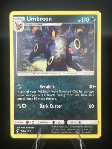 Umbreon 120/214 Rare Lost Thunder Pokemon Near Mint
