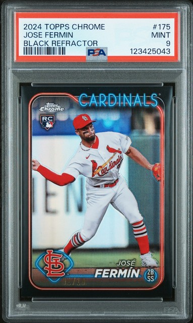 2024 TOPPS CHROME BLACK REFRACTOR #175 JOSE FERMIN ROOKIE RC /10 PSA 9