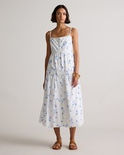 Quince Women 100% Organic Cotton Poplin Spaghetti Strap Maxi Dress Black M