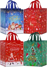 8 PCS 21.2x16.1x6.3 inch Extra Large Christmas Gift Bags Jumbo Tote Bags