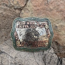 Cowboy Trophy Rodeo Style Belt Buckle with team sorting reserve champion