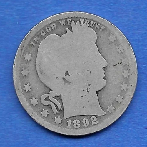 1892 BARBER QUARTER DOLLAR, FIRST YEAR OF SERIES, OVER 100 YEARS OLD!!!